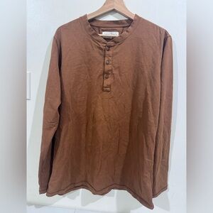 imogene + willie Brown Long Sleeve Henley